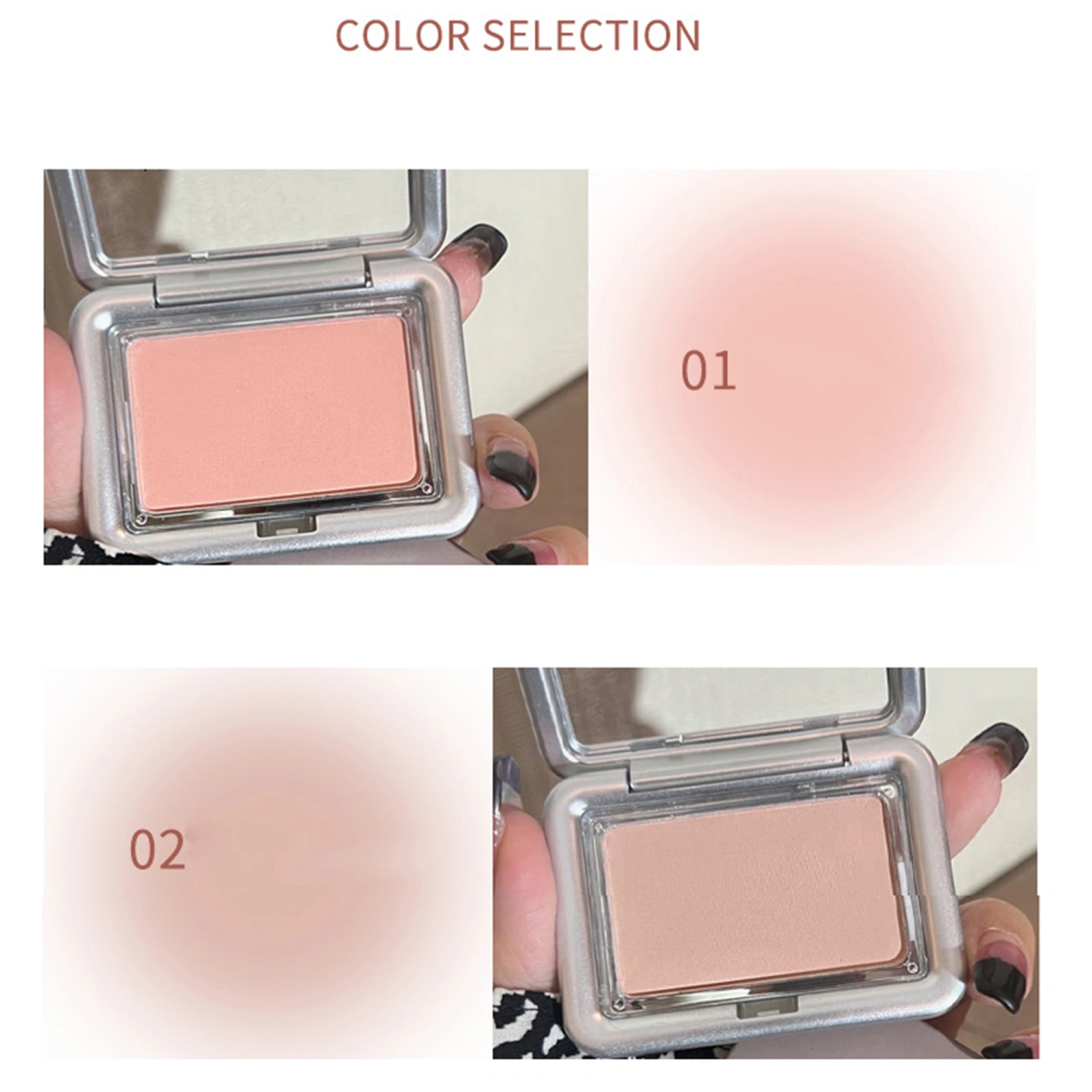 Silky Face Pressed Powder Blush, High Pigment Mineral Blusher