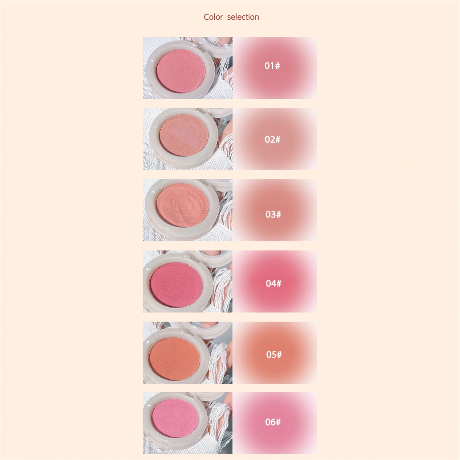 Matte Pigmented Powdery Cream Blusher Blendable Cruelty-Free Blush
