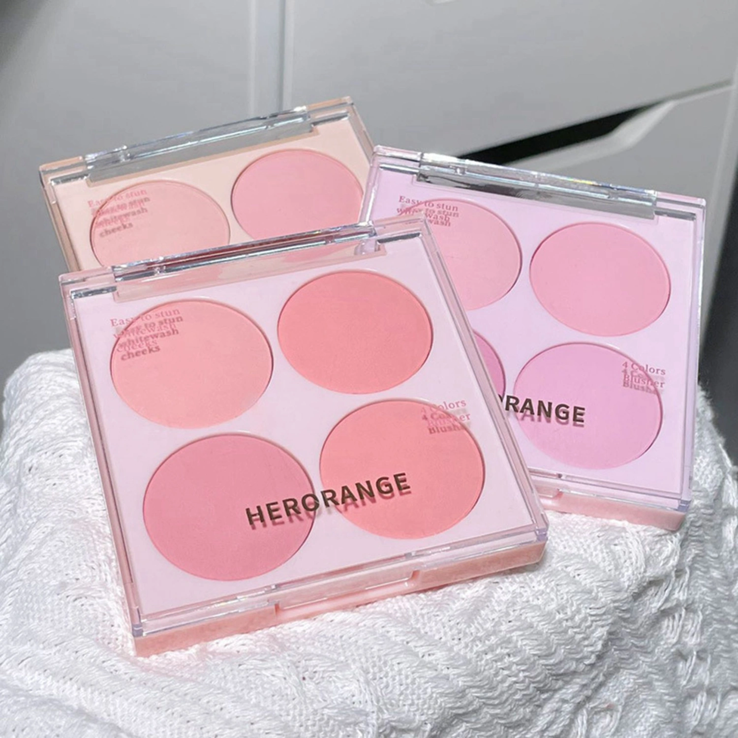 4 Colors Blush Palette, Multifunctional Contour Highlighter Eyeshadow