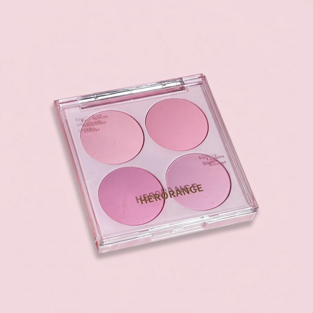 4 Colors Blush Palette, Multifunctional Contour Highlighter Eyeshadow