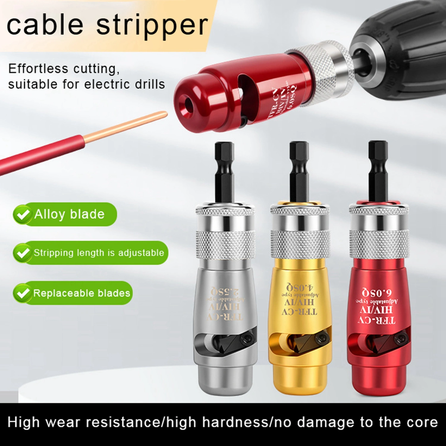 Wire Stripping Tool Electric Cable Wire Stripper for Power Drill