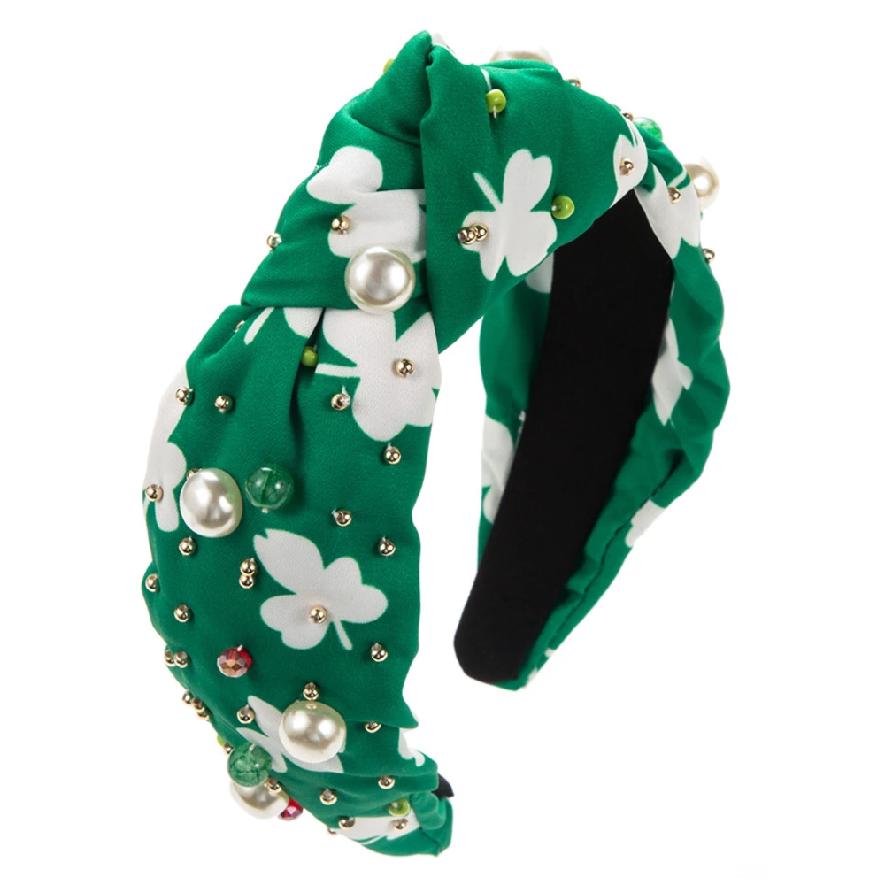 Knotted Headband Irish Clover Hair Hoop Headband for Party Decor