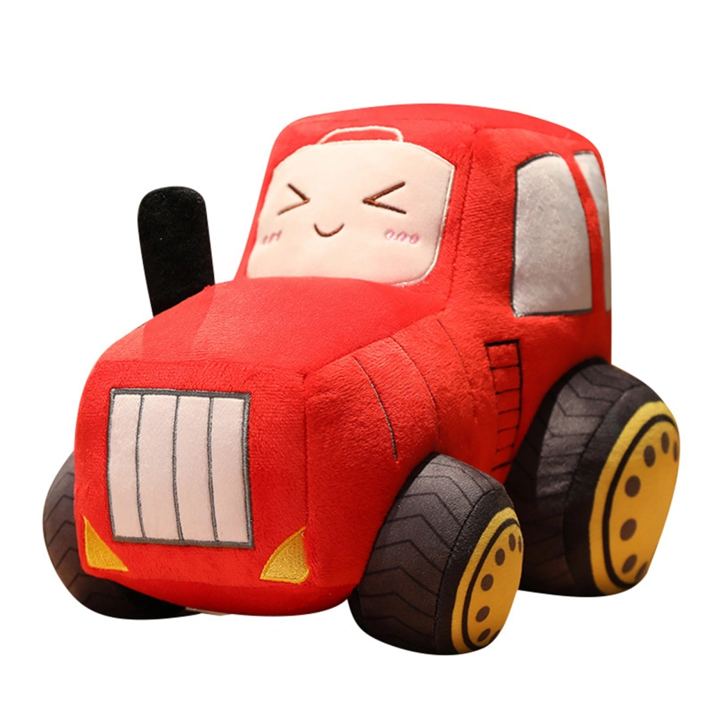 Stuffed Cartoon Tractor Doll Plush Sleeping Throw Pillow for Kid Adult