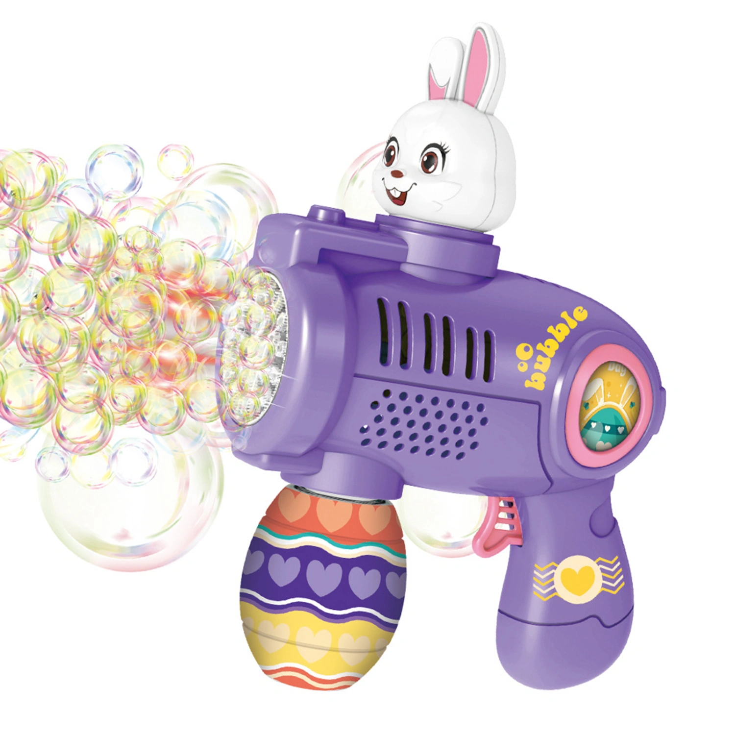 Electric Bubble Maker 21 Hole Easter Bunny Bubble Blower with Lights