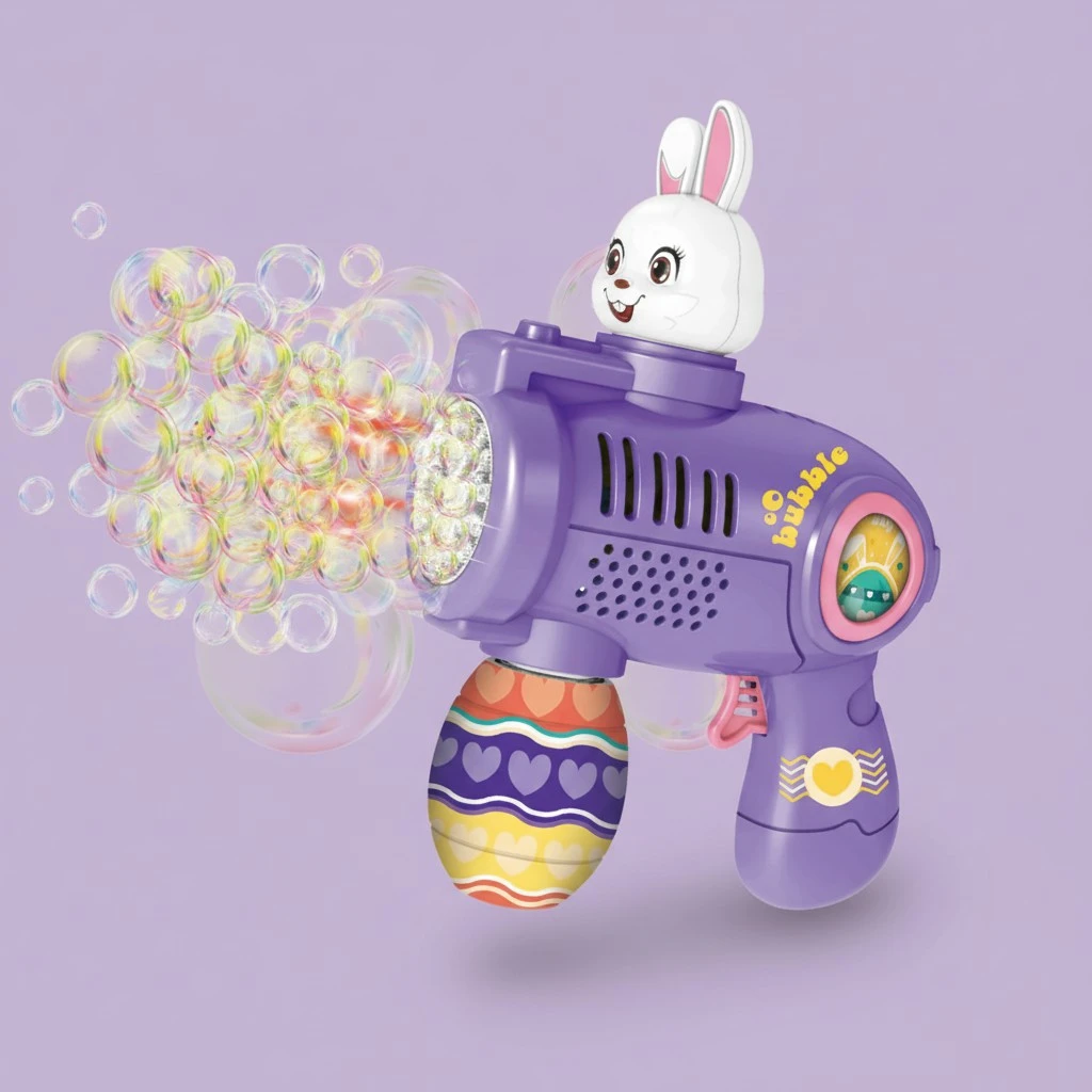 Electric Bubble Maker 21 Hole Easter Bunny Bubble Blower with Lights