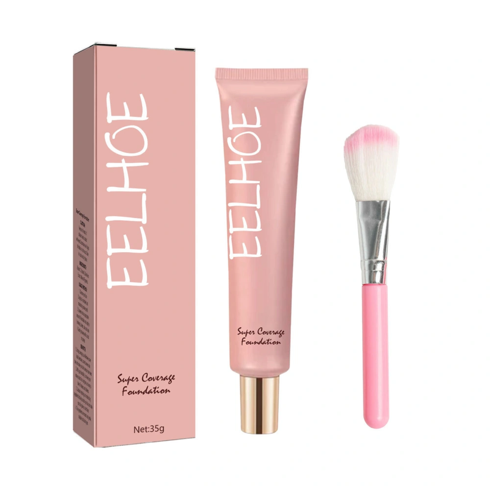 Liquid Foundation Makeup Facial Blemish Concealer with Makeup Brush