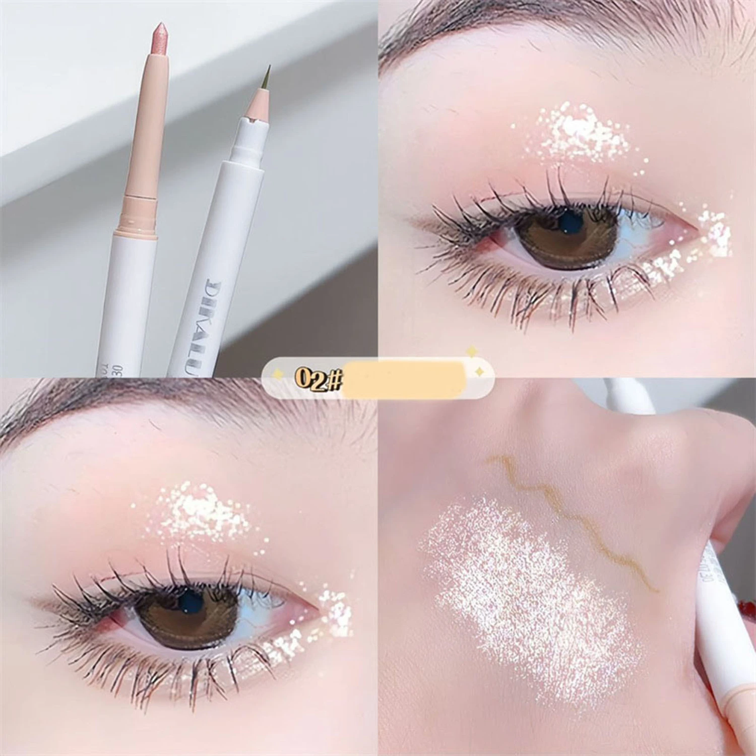 Double Ended Highlighter Makeup Pen, Glitter Eye Liner & Eyeshadow
