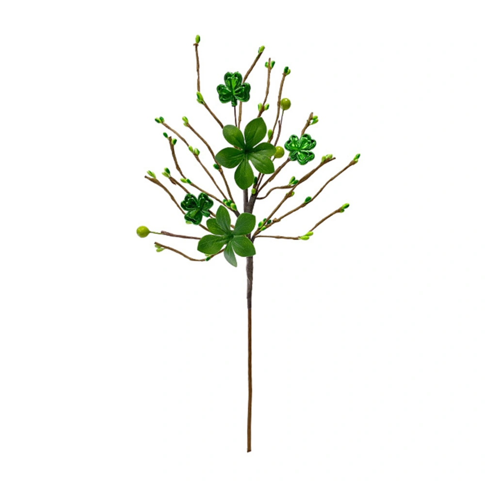 Artificial Clover Stems Pick for Irish Day Decoration Fake Bunch Decor