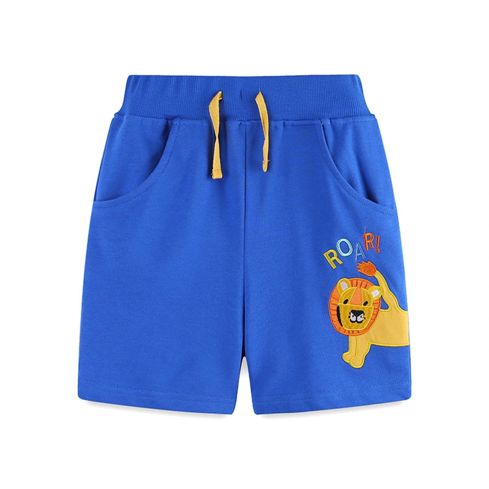 Boys Summer Shorts with Drawstring Animal Embroidery Jogger Shorts