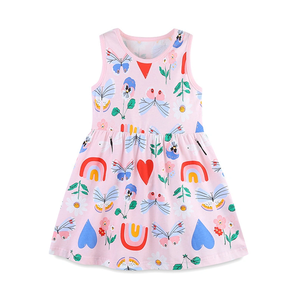 Girl’s Princess Dress, Sleeveless Crew Neck Butterfly A-line Dress