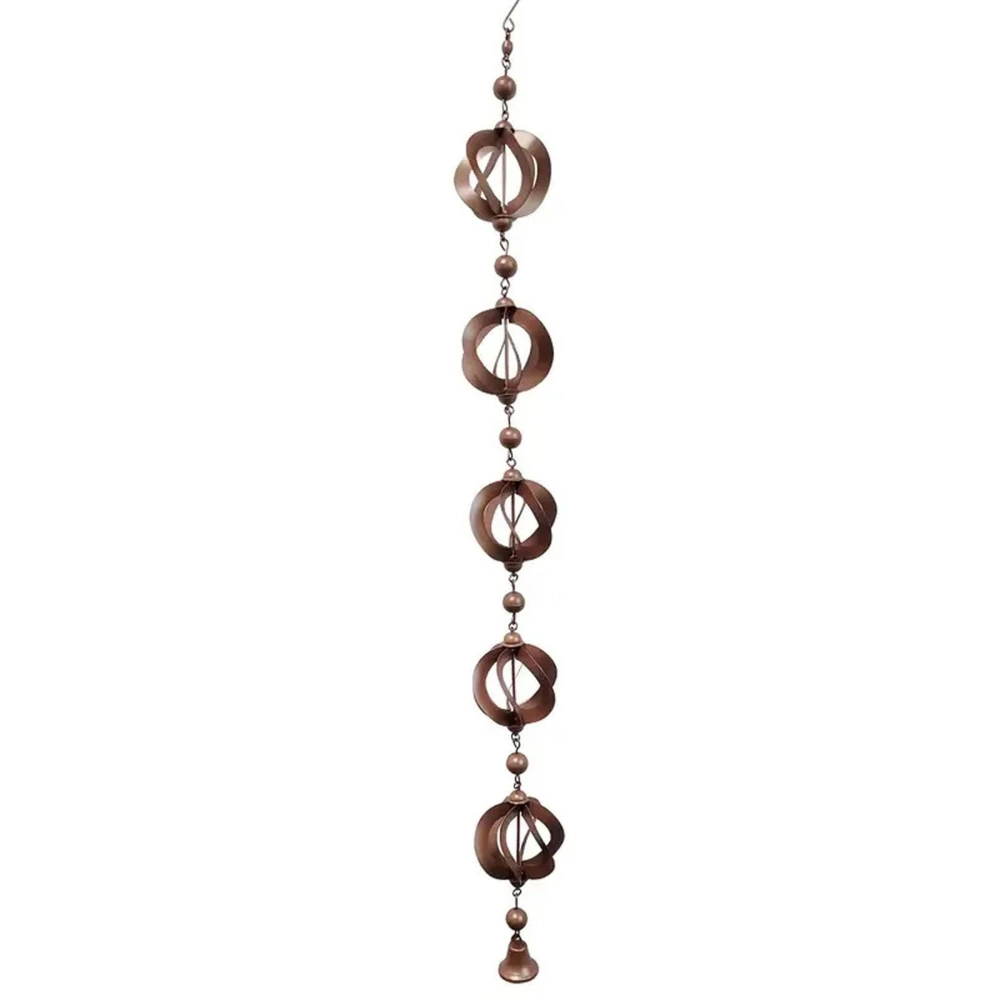 Outdoor Rain Chain Hanging Rotating Hollow Out Beads Rain Catcher