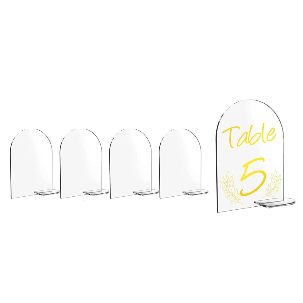 Clear Arch Acrylic Sign with Stand for Wedding Reception Event