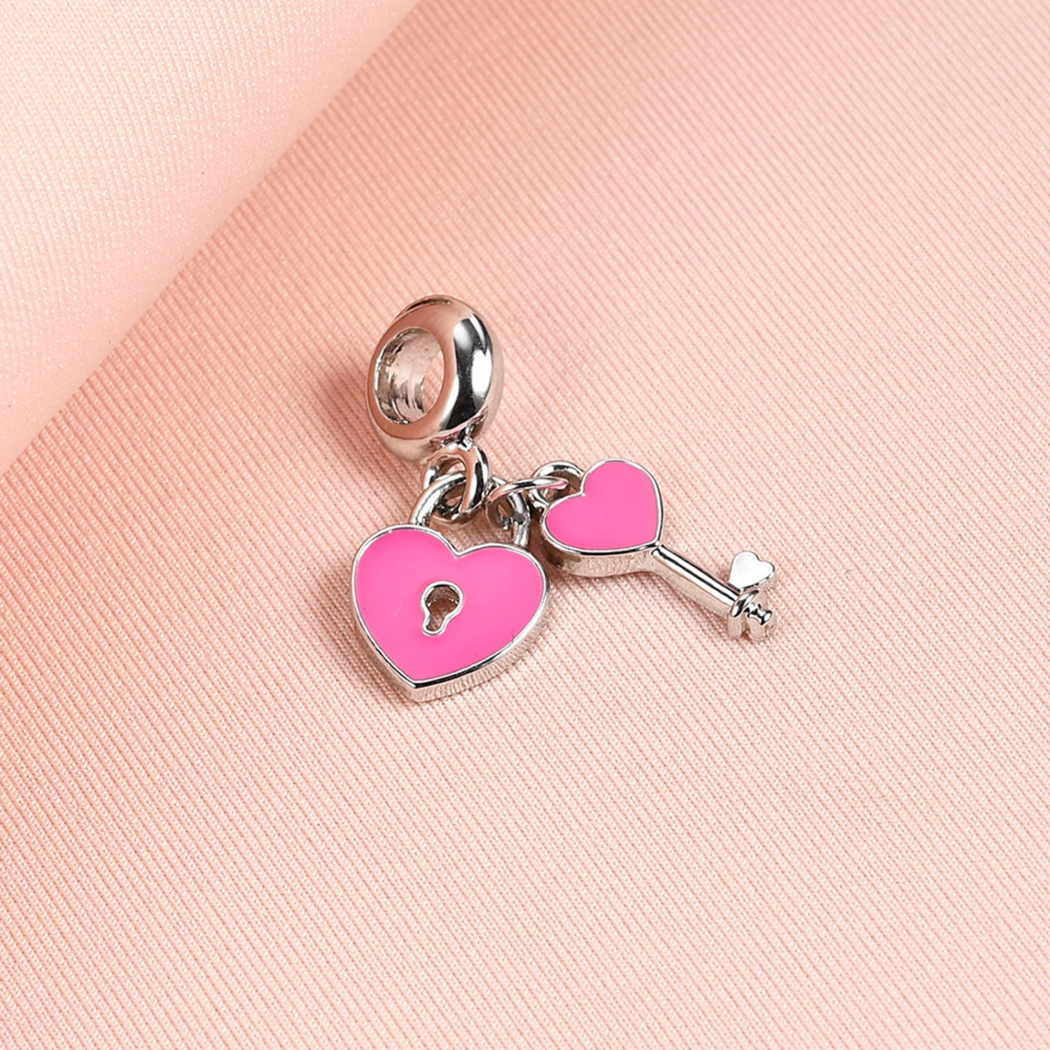 Heart Key Lock Pendant Key Ring Engraved Valentine's Day Keychain