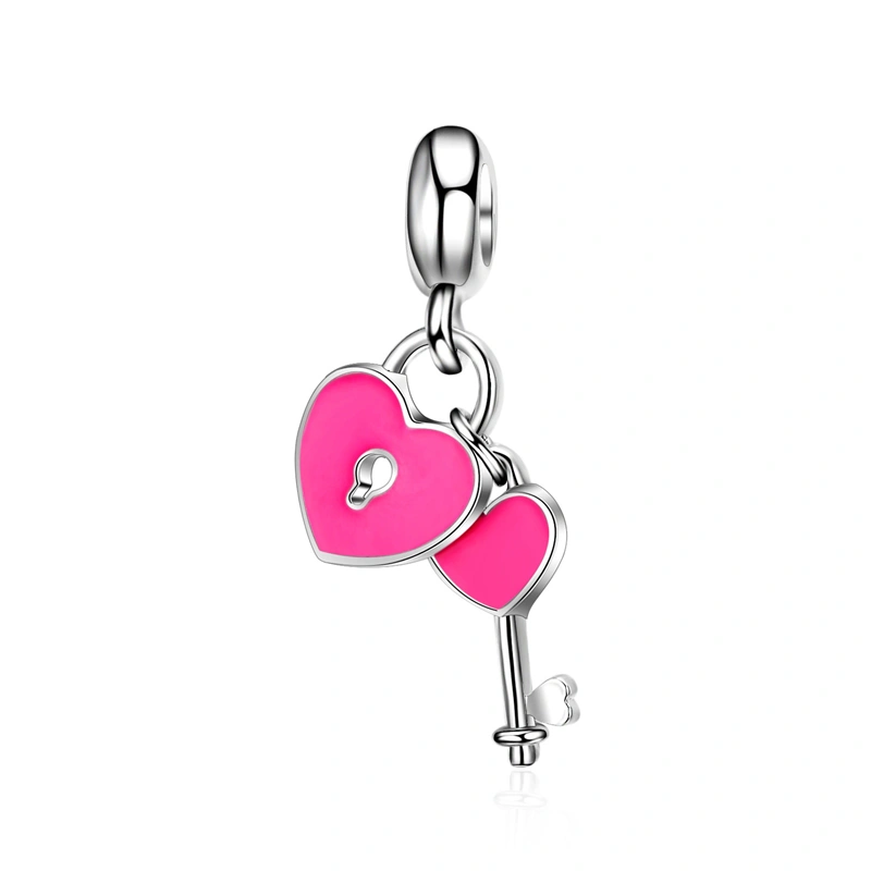 Heart Key Lock Pendant Key Ring Engraved Valentine's Day Keychain