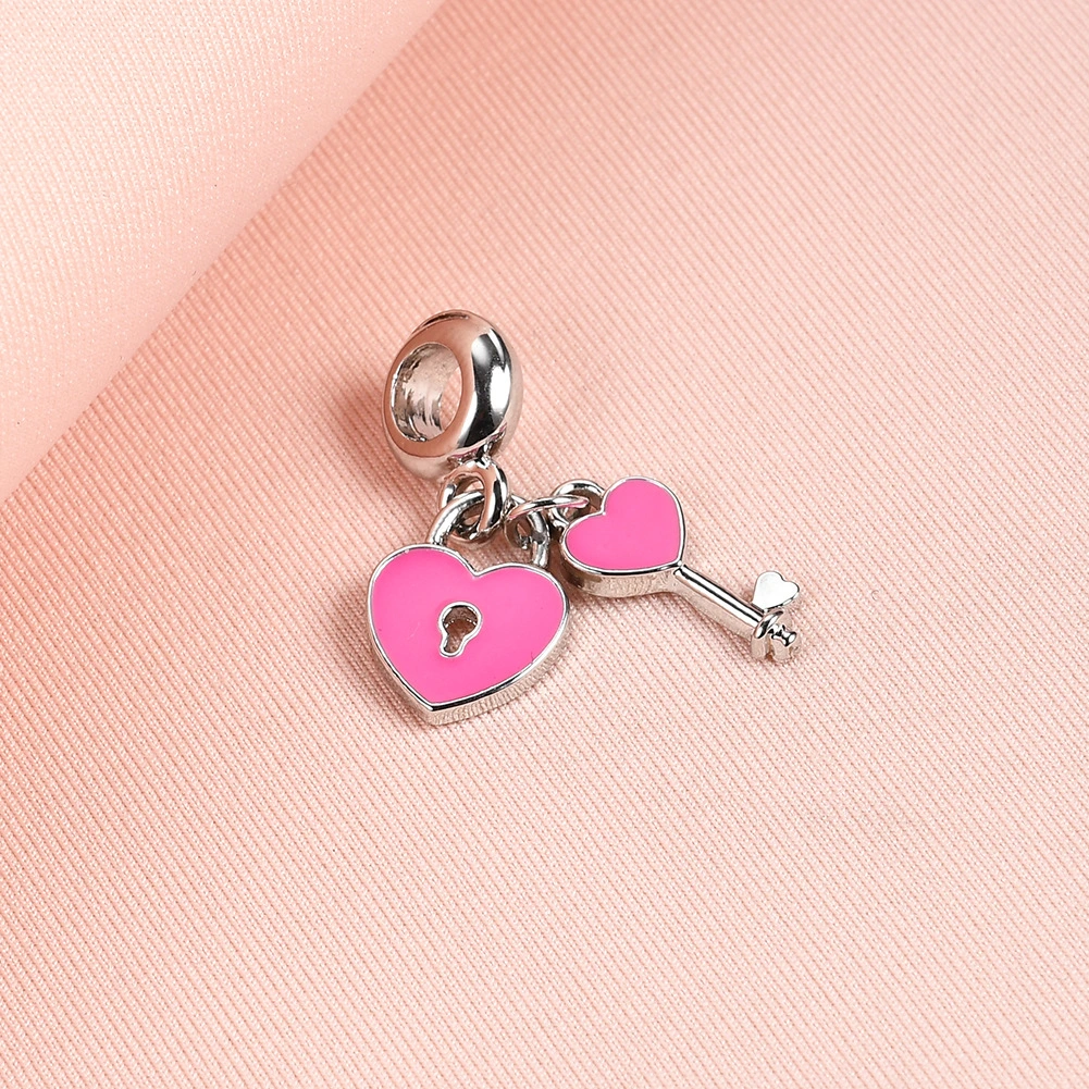 Heart Key Lock Pendant Key Ring Engraved Valentine's Day Keychain