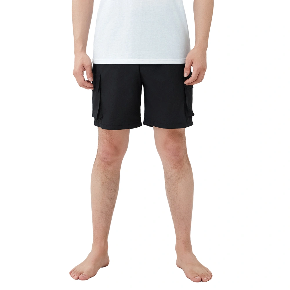 Men's Cargo Shorts Solid Loose Fit Drawstring Waist Short Pants