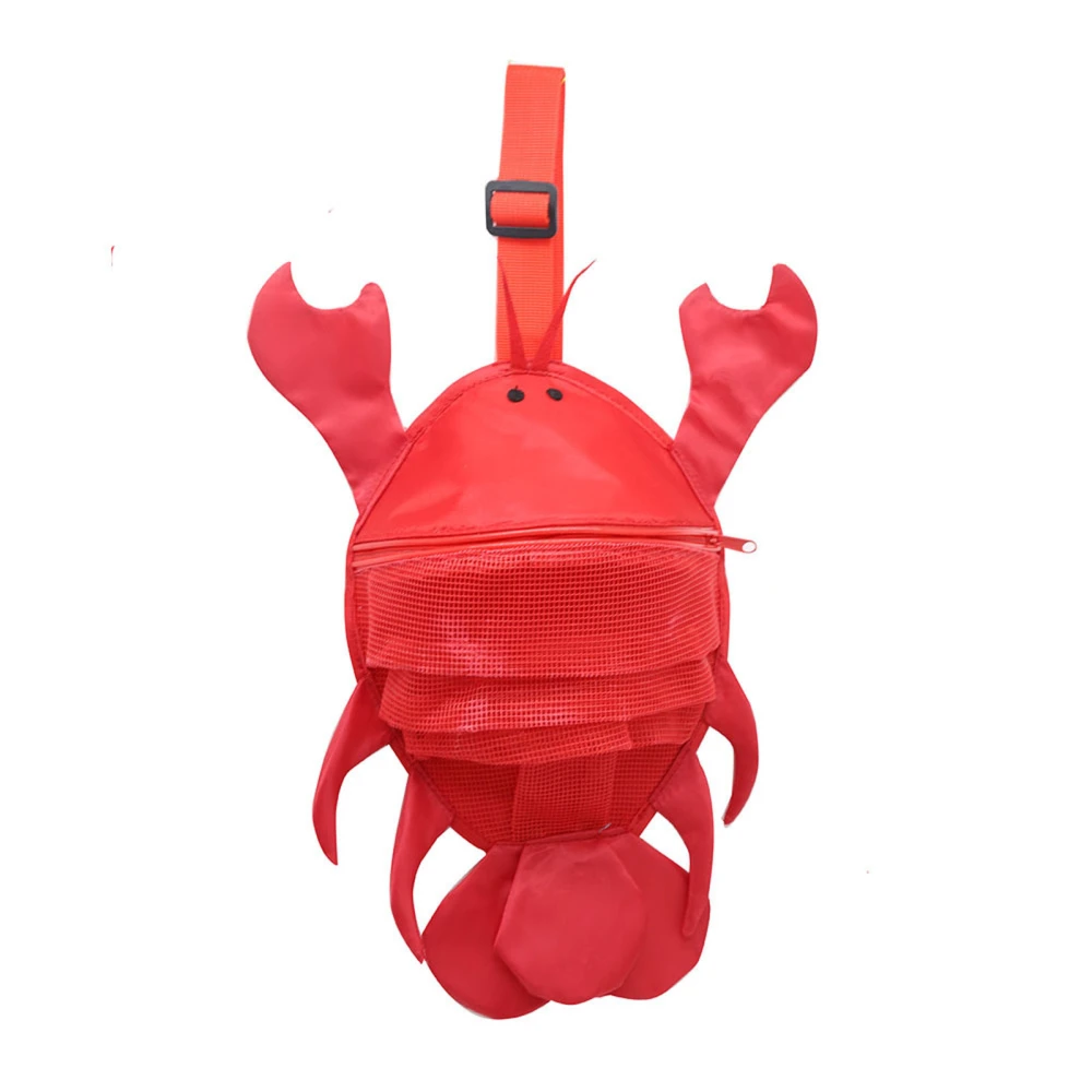 Kids' Cute Lobster Shape Adjustable Mesh Beach Bag for Sea Shell Sand