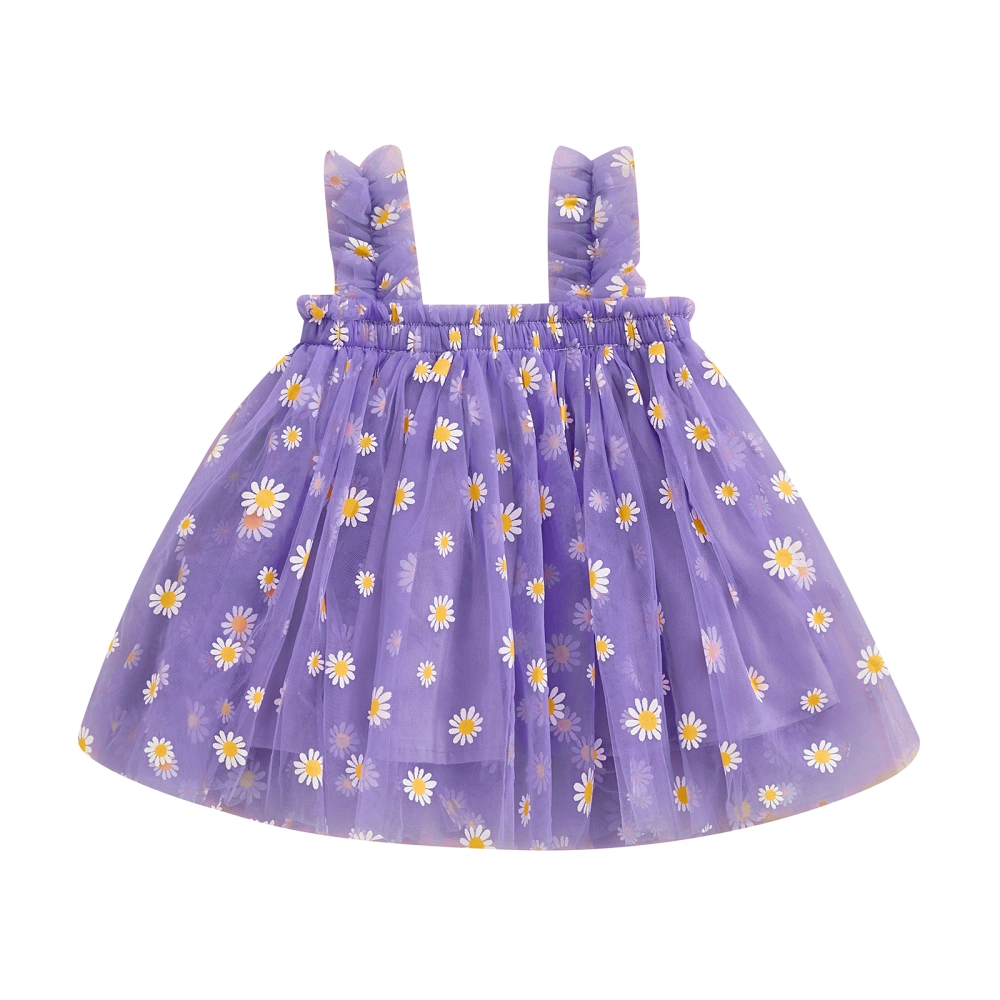 Baby Kids Girl’s Slip Dress, Sleeveless Flowers Summer Tulle Dress