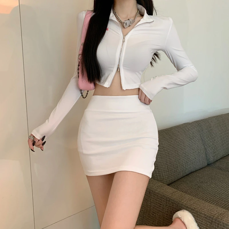 Women's Bodycon Mini Skirts High Waist Solid Color Slim Fit Skirts