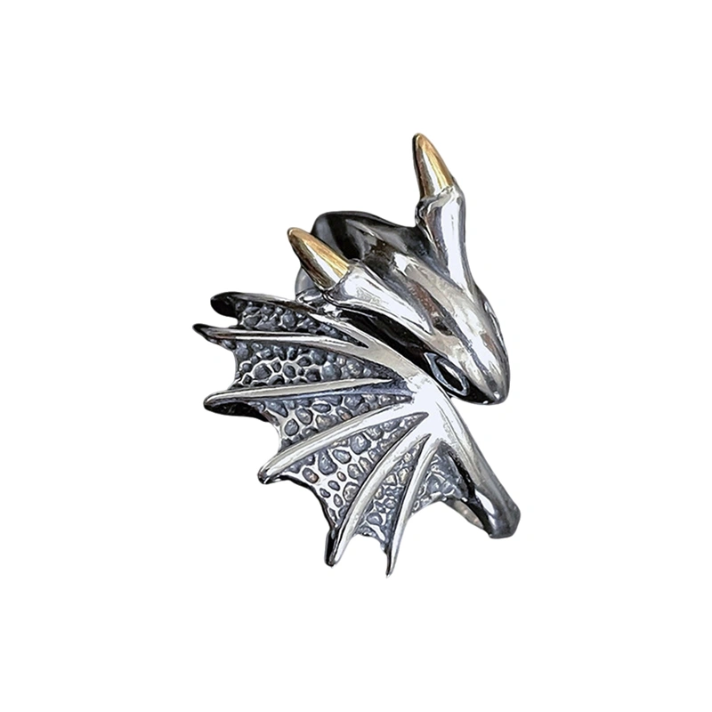 Men Women Dragon Ring, Vintage Adjustable Open Fashion Jewelry Gift