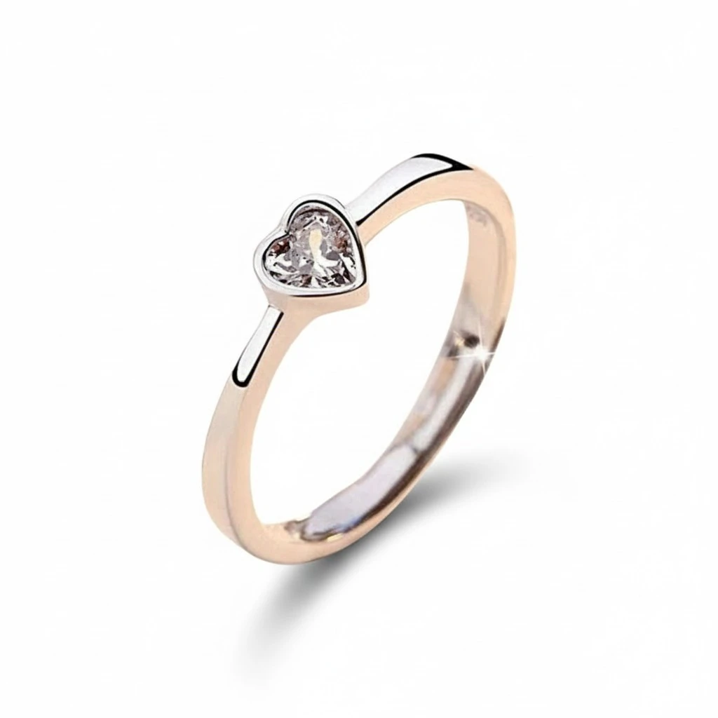 Matching Rings for Couples Personalized Heart Promise Rings Set