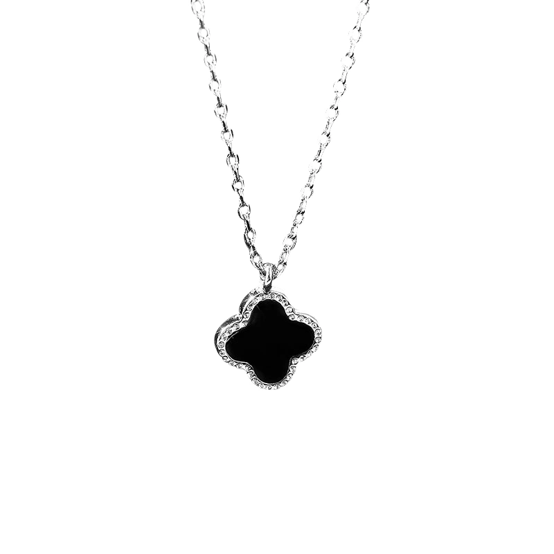 Lucky Clover Necklace Dainty Rhinestone Pendant Necklace Jewelry