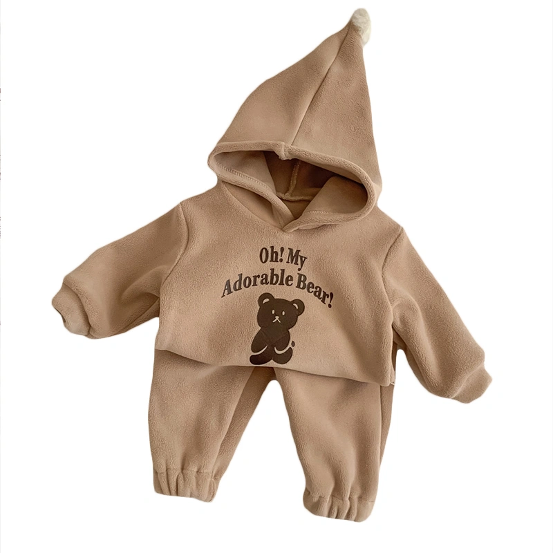 Kids Baby Sweatshirt Letter Bear Print Long Sleeve Hoodie Pullovers