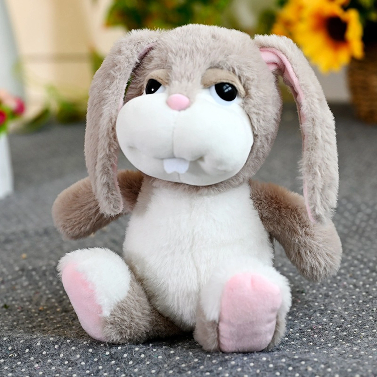 Stuffed Folded Ears Bunny Cute Plush Animals Toy Soft Throw Pillows