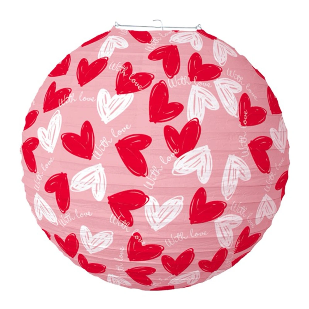 Valentine's Day Hanging Paper Lanterns Round Love Heart Paper Lanterns