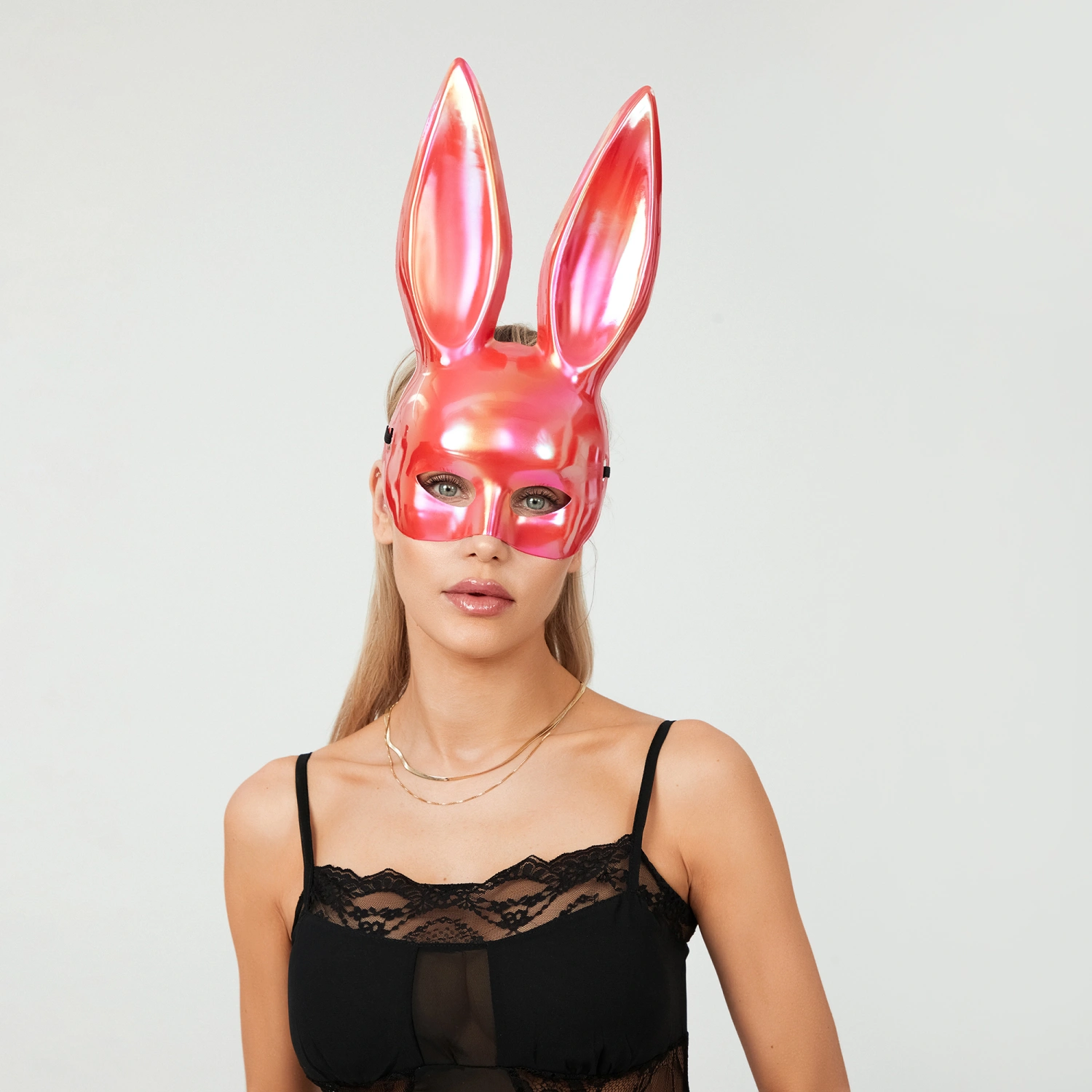 Cute Bunny Facewear Masquerade Electroplated Rabbit Facewear for Party