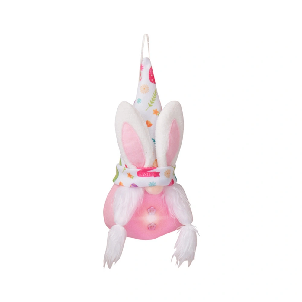 Easter Dwarf Bunny Ornament, 3D Rabbit Ear Dwarf Bunny Light Up Ornament 