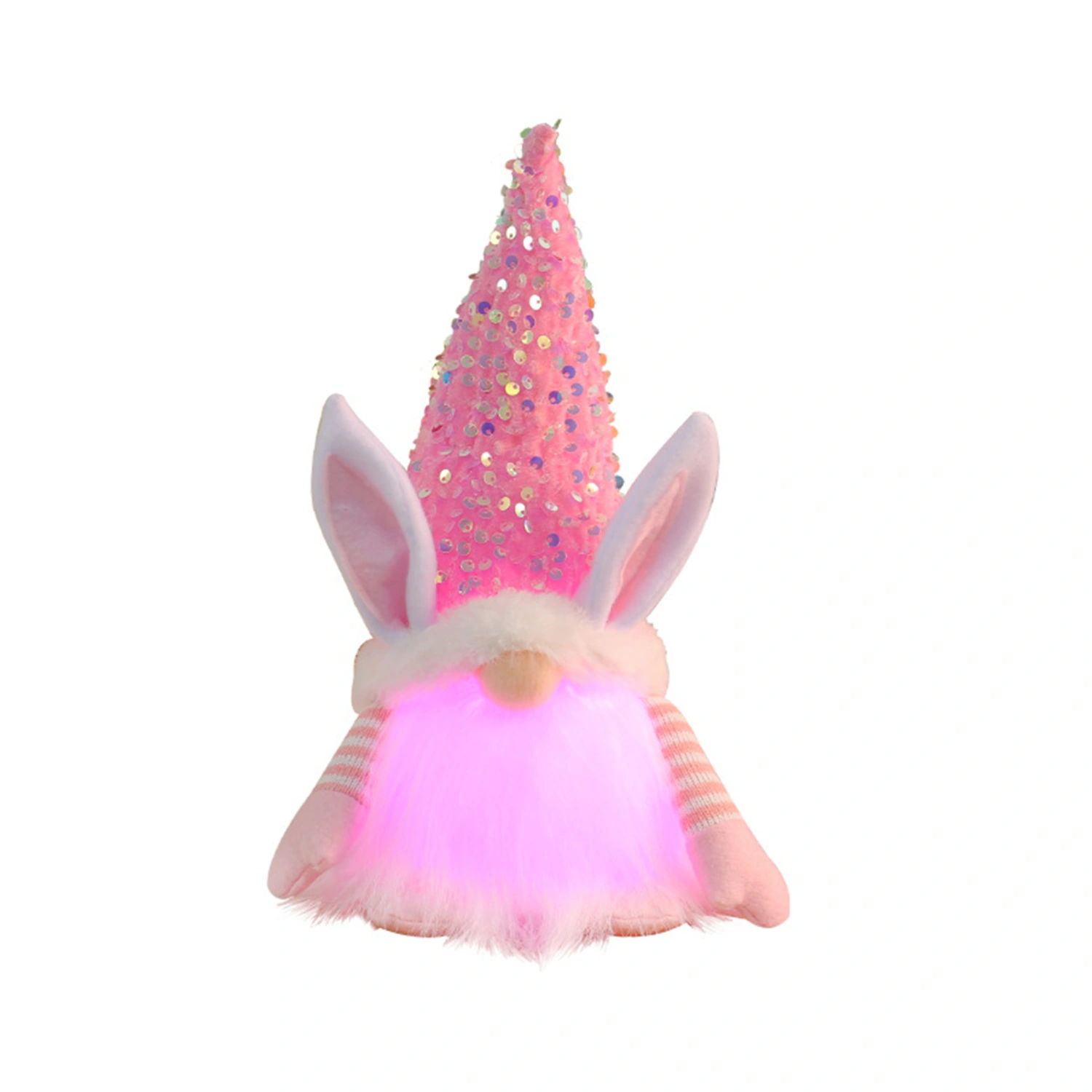 Easter Decorations Lighted Plush Gnomes, Easter Gnomes Sequins Bunny