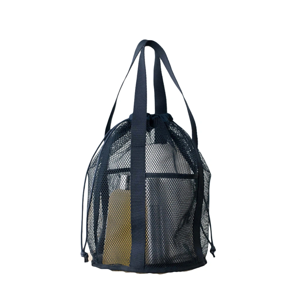 Women Drawstring Bag, Mesh Travel Toiletry Bag Beach Tote Bag