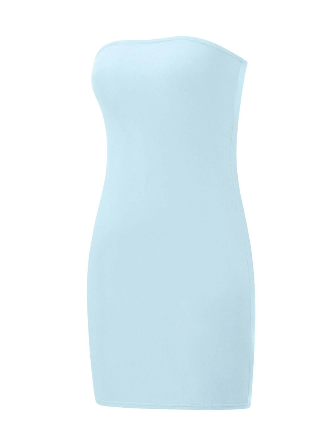 Women Mini Bodycon Dress Solid Color Boat Neck Strapless Tube Dress