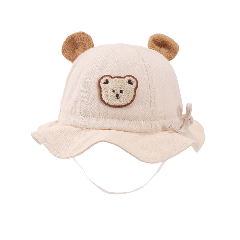 Baby Boys Girls Bucket Hat Cartoon Bear Embroidery Bucket Cap