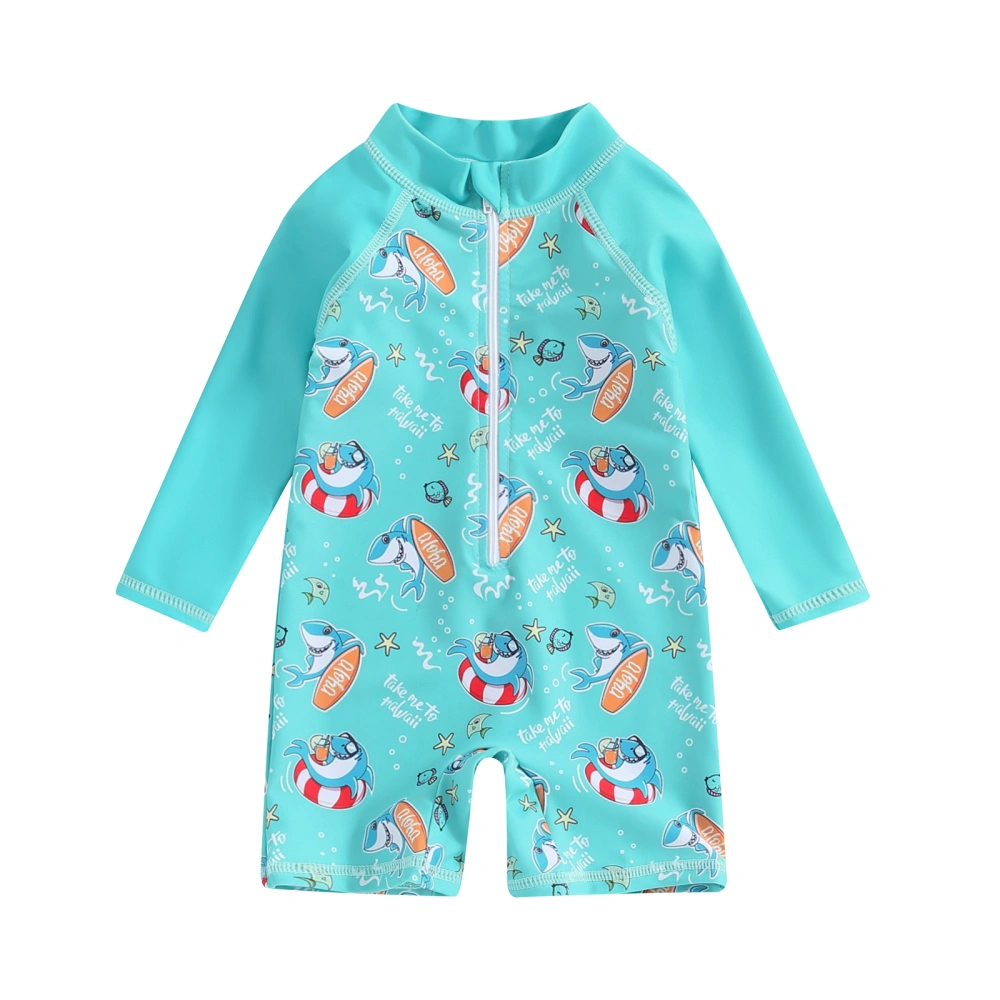 Baby Boys Rash Guard Swimsuit Rompers Shark Print Toddler Swimwear