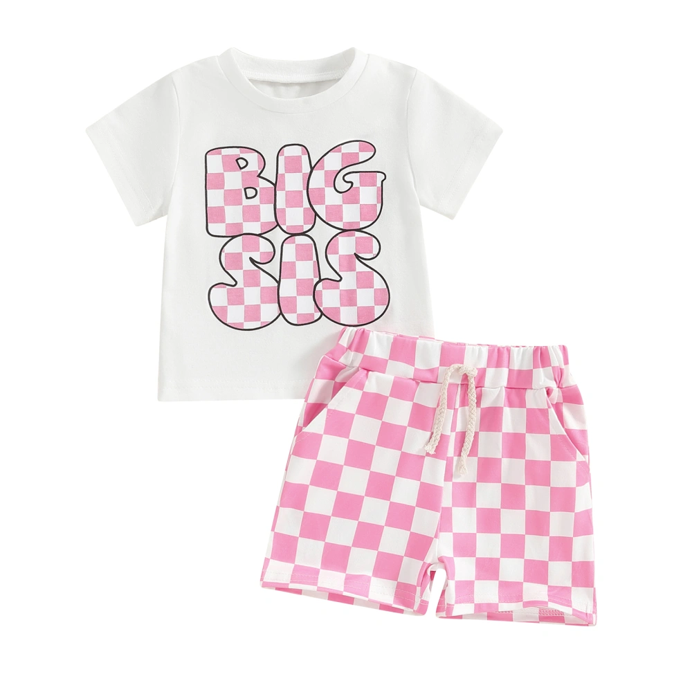 Toddler Girl Summer Outfit Letter Print Short Sleeve Tops and Shorts