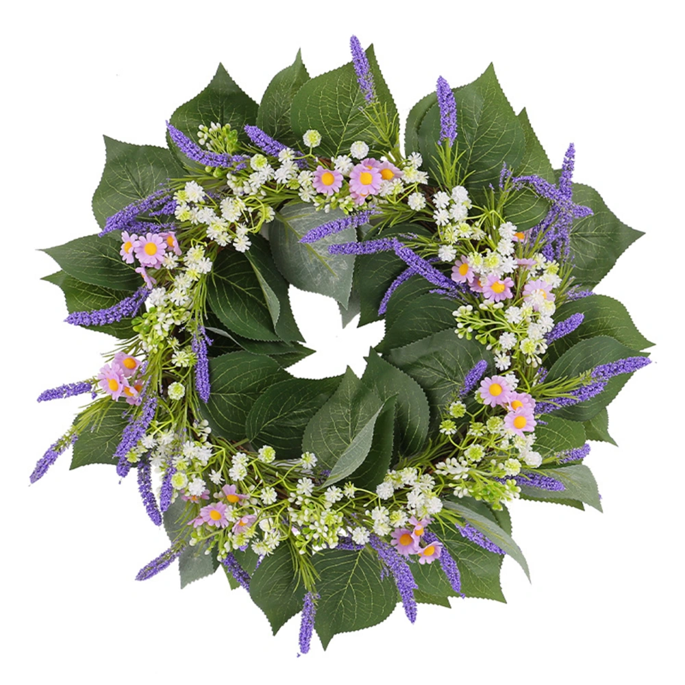 Artificial Lavender Wreath Green Leaves Lavender Wreath Door Wreath