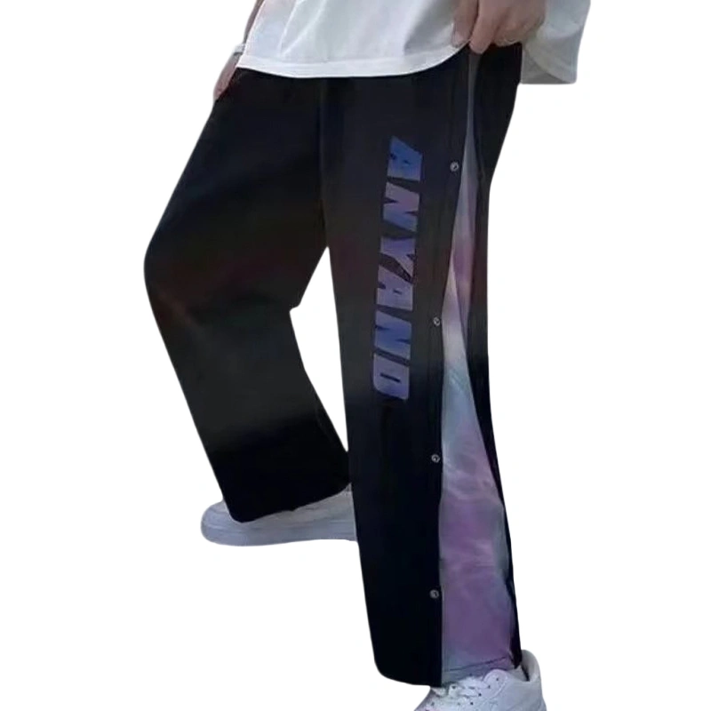 Men Fashion Loose Sweatpants Tie-Dye Letter Elastic Waist Trousers