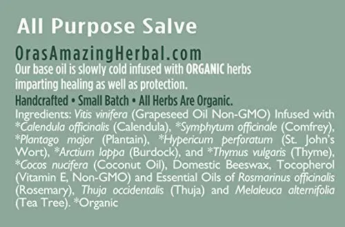 Natural Skin Care Travel Sizes, All Purpose Salve for Dry or Itchy Skin and Natural Deodorant Body Powder in Blissful Earth Aromatherapy, Ora's Amazing Herbal