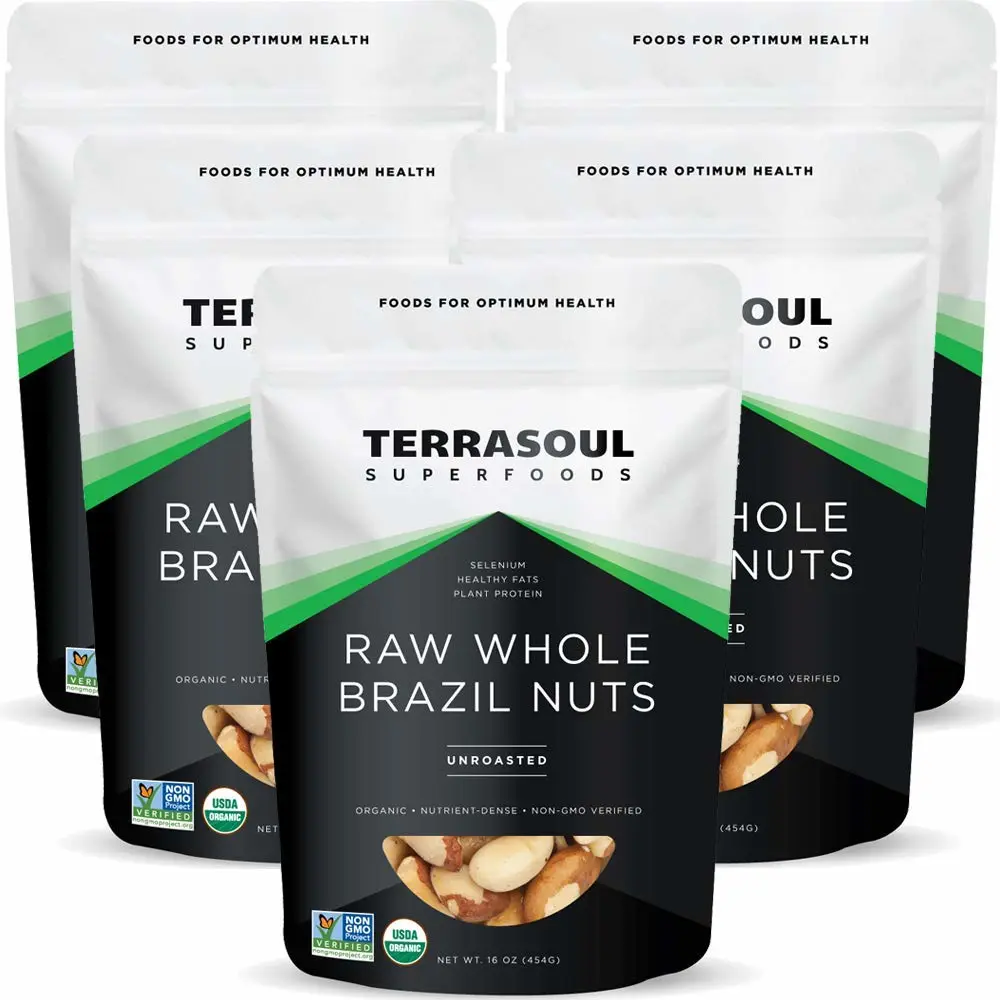 Terrasoul Superfoods Organic Brazil Nuts, 5 Lbs (5 Pack) - Raw | Unsalted | Rich in Selenium