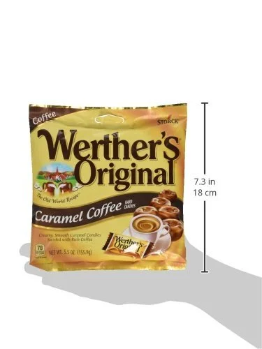 Werthers Original Caramel Coffee Hard Candy Pieces Round Hard Candy 5.5 Oz, Set of 2