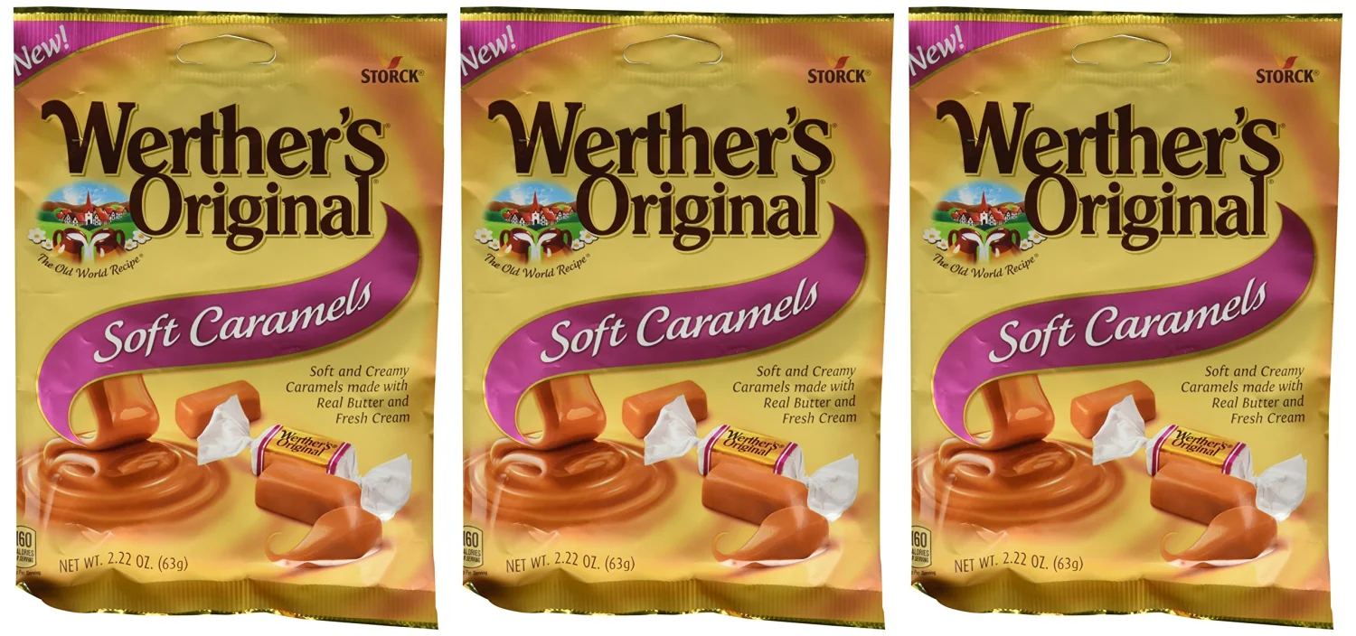 Werther's Original New Soft Caramels 2.22 Oz (63g) (3 Pack)