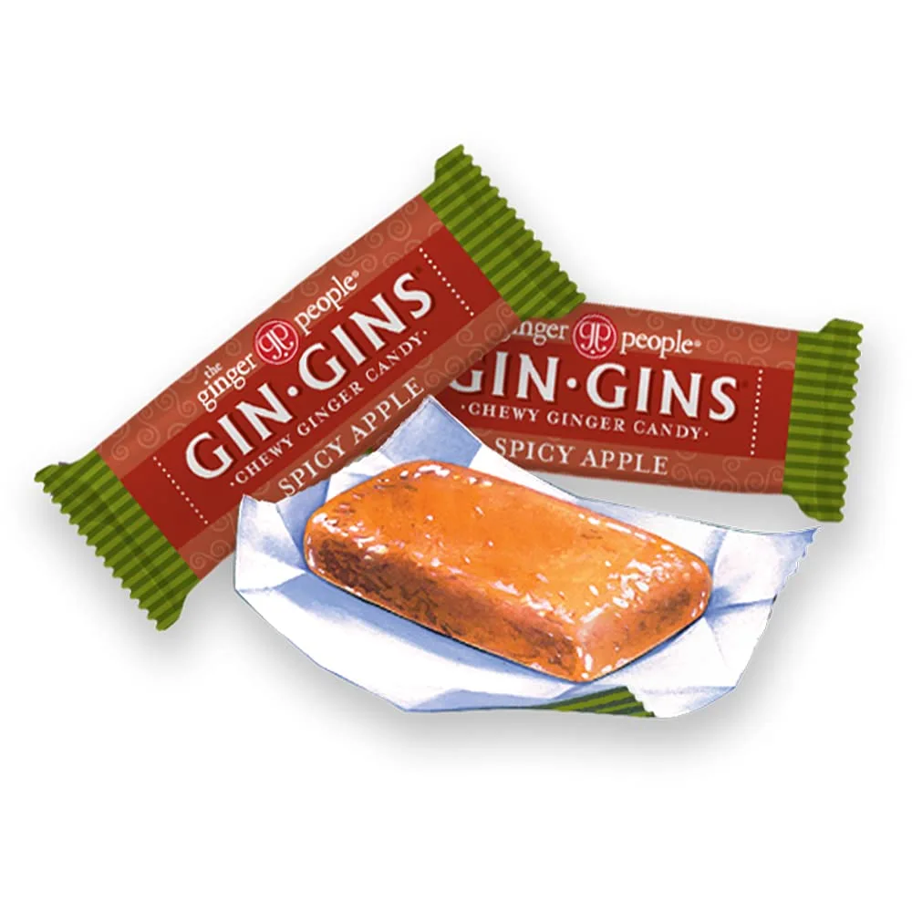 The Ginger People Spicy Apple Gin Gins Ginger Chews, 3 Oz