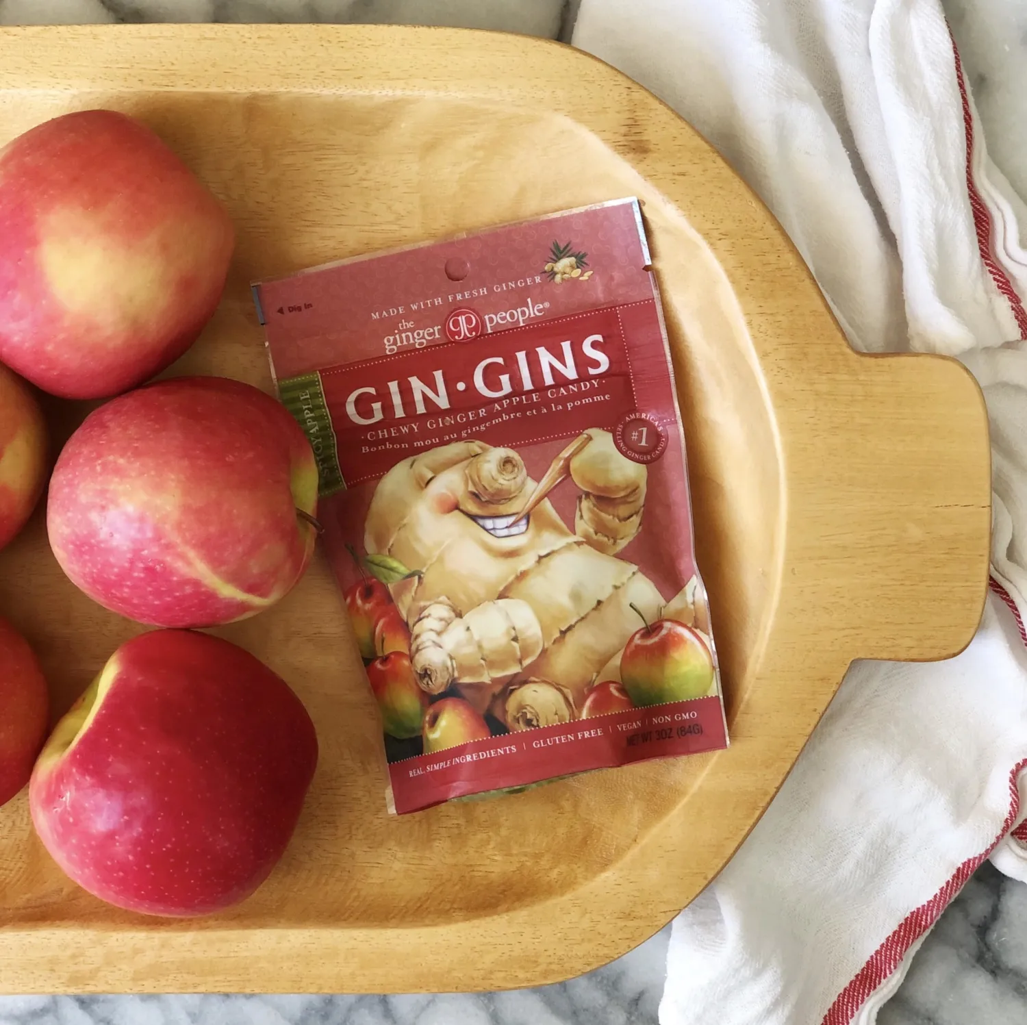 The Ginger People Spicy Apple Gin Gins Ginger Chews, 3 Oz