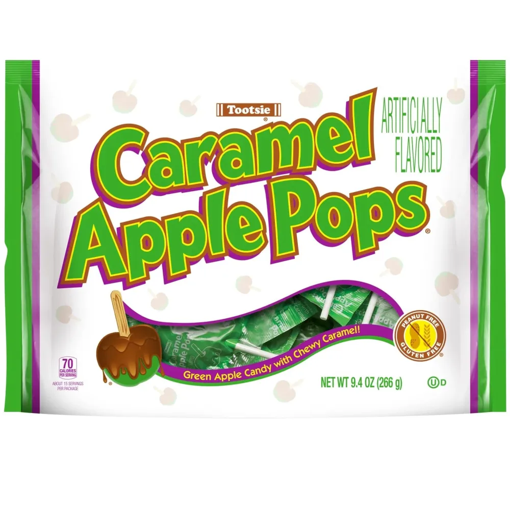 Tootsie Caramel Apple Pops Green 9.4 oz Bag