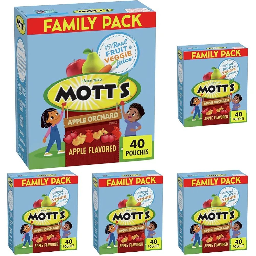 Mott's Fruit Flavored Snacks, Apple Orchard, Gluten Free, 40 ct (Pack of 5)