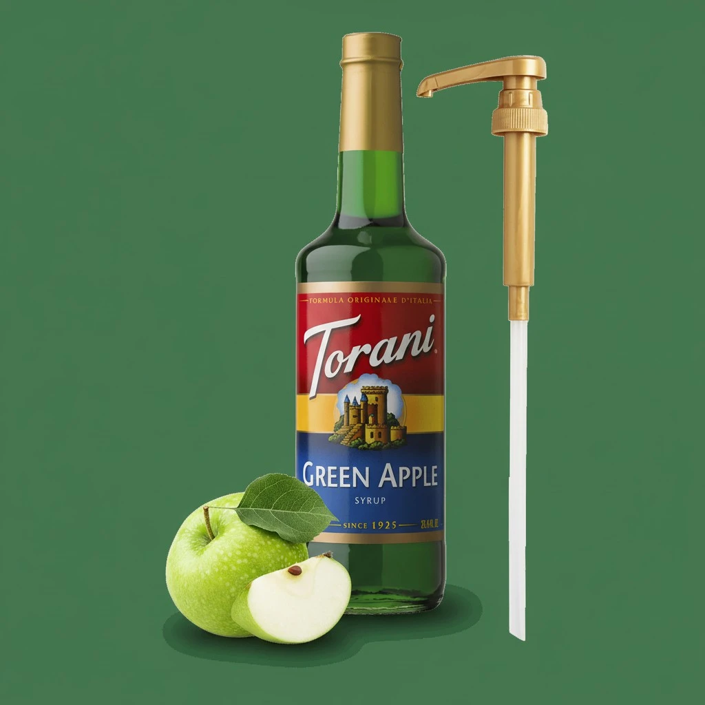 Green Apple Syrup for drinks 25.4 Ounces Flavored Syrups for Drinks and Coffee with Fresh Finest Syrup Pump