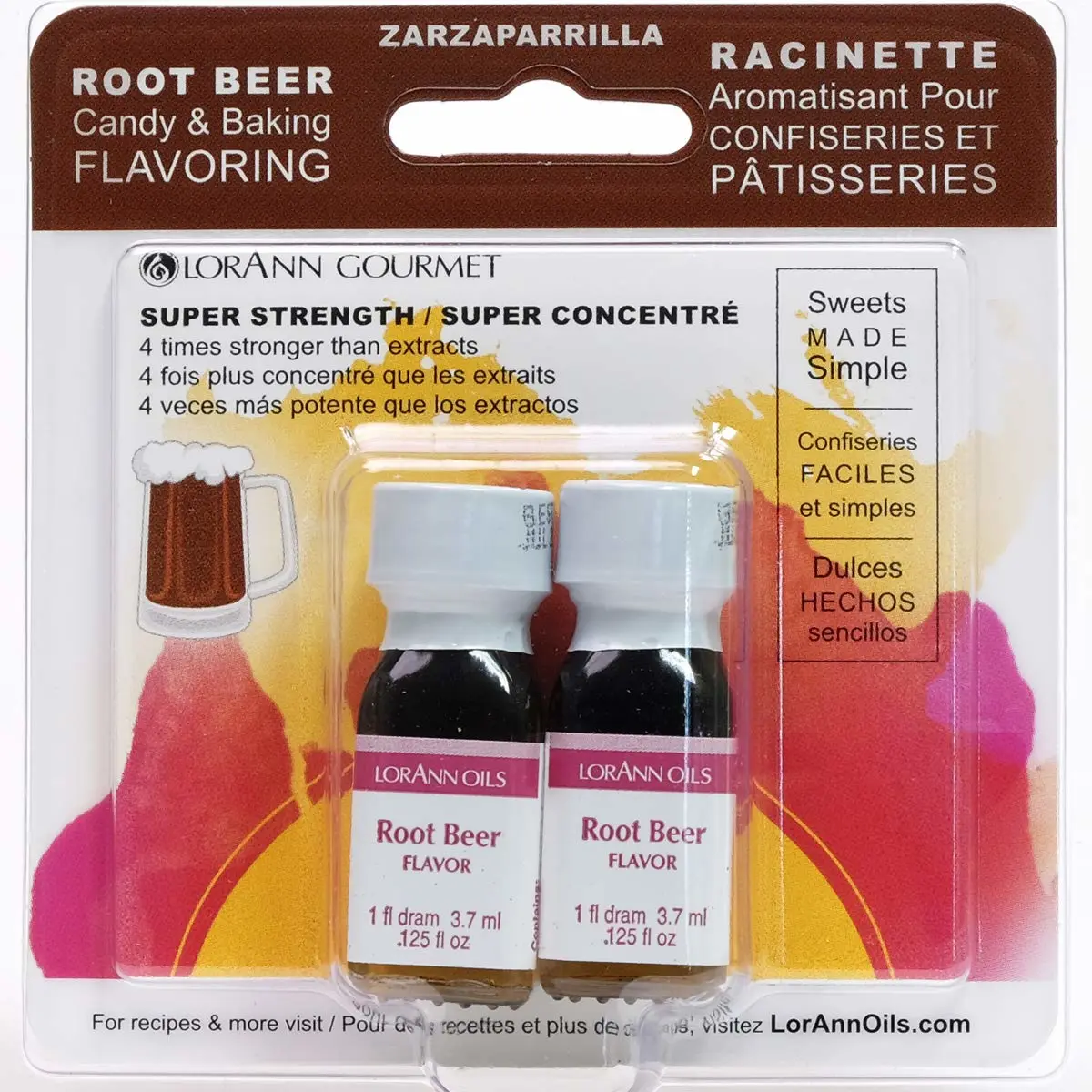 LorAnn Root Beer SS Flavor, 1 dram bottle (.125 fl oz - 3.7ml - 1 teaspoon) Twin pack blistered