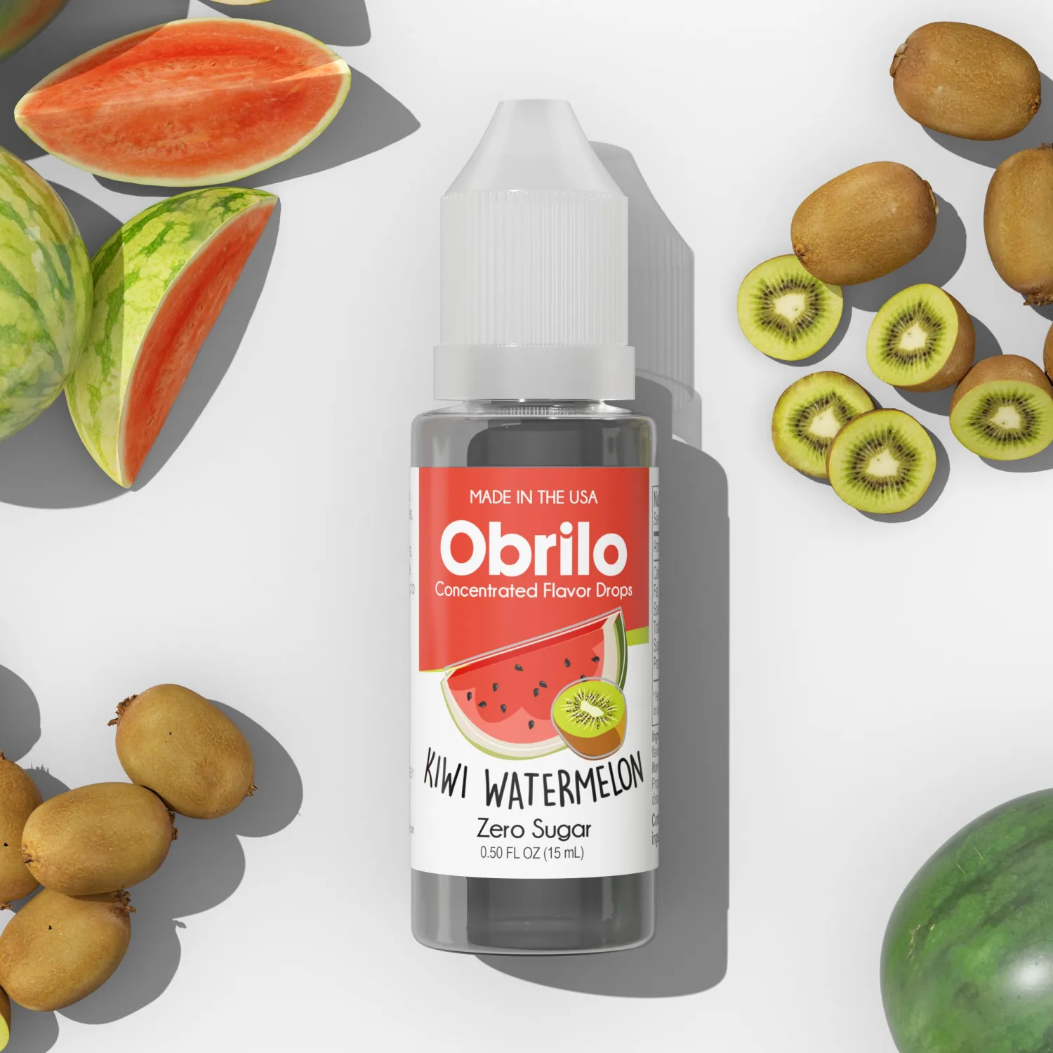 Kiwi Watermelon Flavor Extract - Propylene Glycol (PG) Based - Water Soluble - Concentrated Food Flavoring for Baking, Candies, Desserts, Smoothies, Coffee & Tea - 15 mL/0.5 fl oz Dropper